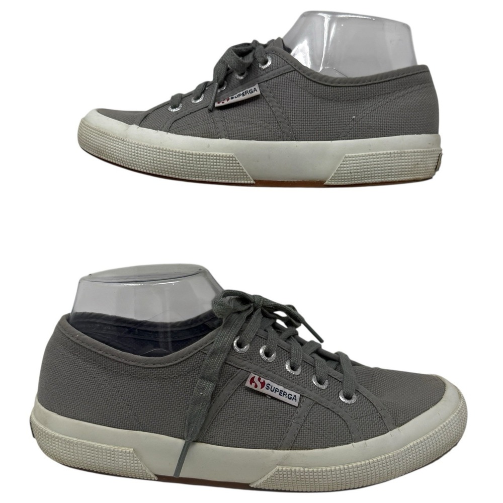 Superga‎ Shoes 38 Classic Sneakers Grey Canvas Fabric Low Lace Up